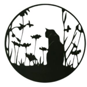 LaModa Home Exclusive Cat Silhouette Metal Wall Art